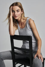 Gebreide cashmere top met ronde hals image number 6