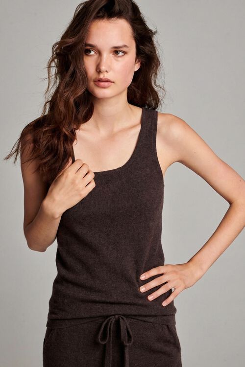 Gebreide cashmere top met ronde hals