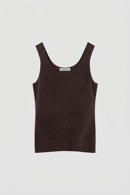 Gebreide cashmere top met ronde hals