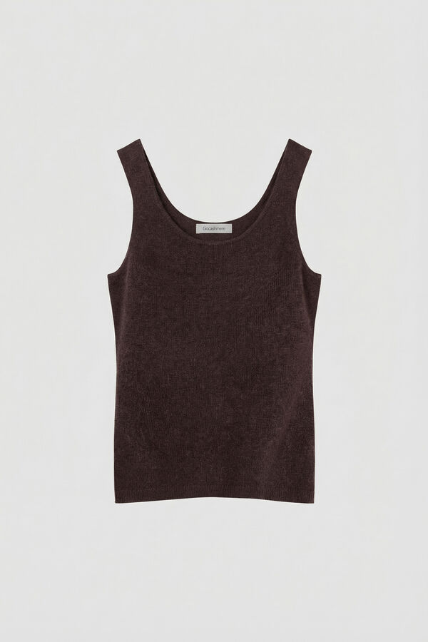 Organic cashmere round neck top