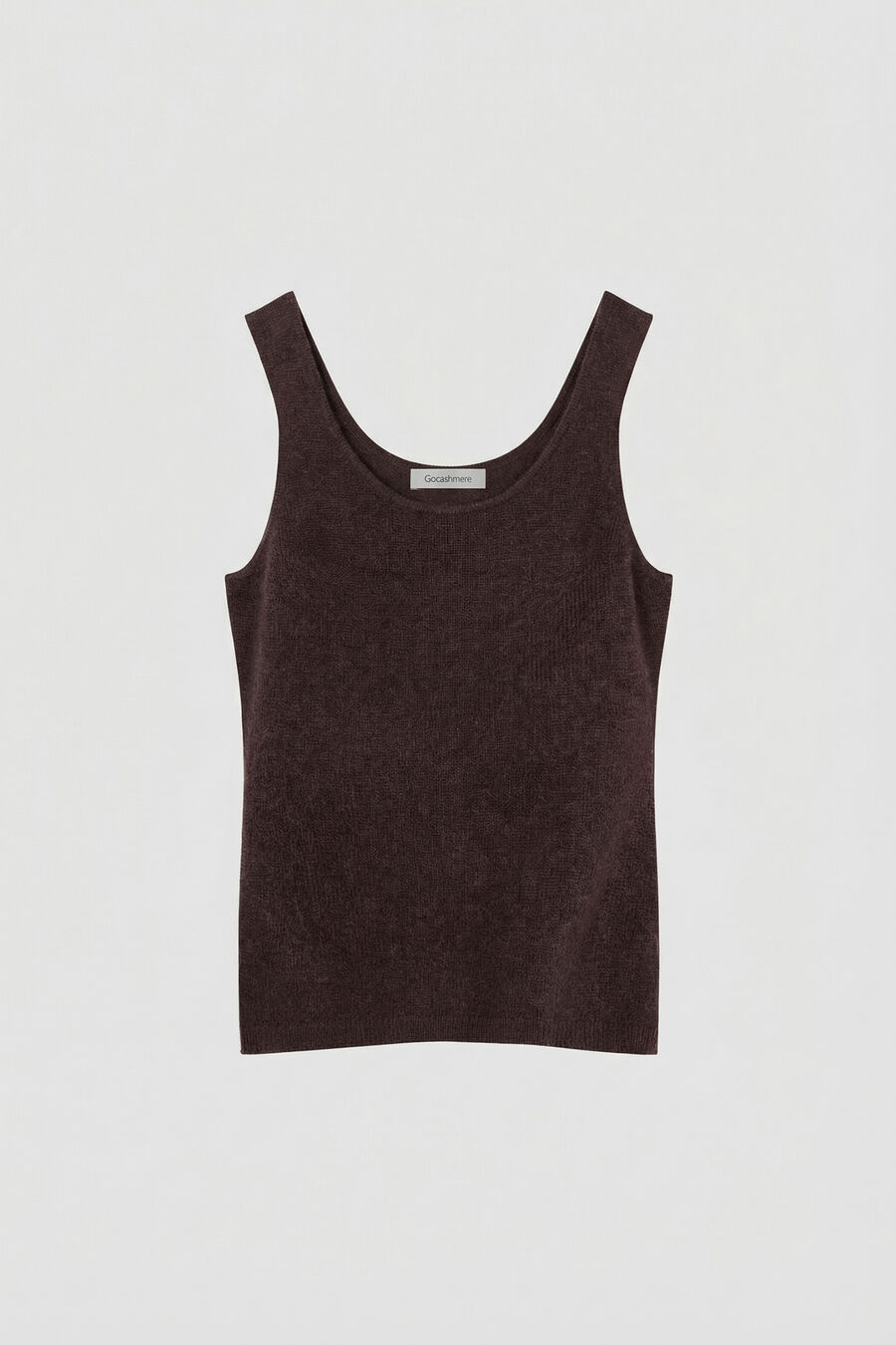 Gebreide cashmere top met ronde hals image number 1
