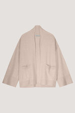 Open cashmere cardigan with wide sleeves and pockets image number 1