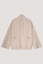 Open cashmere vest met wijde mouwen en zakken image number 6