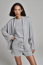 Open cashmere cardigan with wide sleeves and pockets image number 0