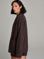 Open cashmere cardigan with wide sleeves and pockets image number 3