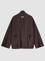 Open cashmere cardigan with wide sleeves and pockets image number 4