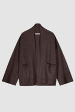 Open cashmere cardigan with wide sleeves and pockets image number 4