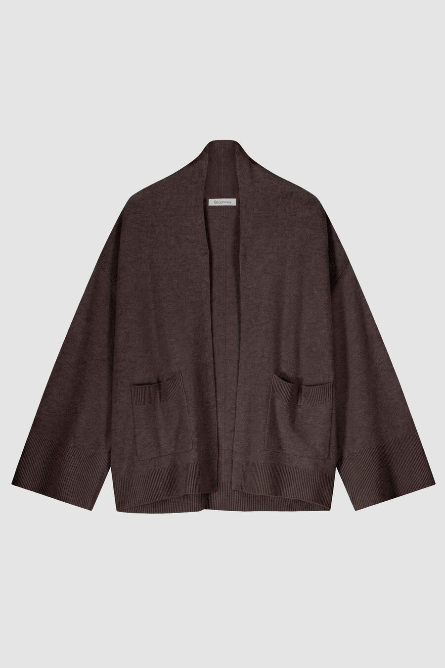 Open cashmere vest met wijde mouwen en zakken image number 4