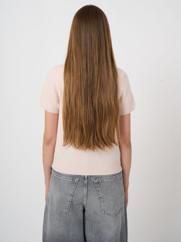 Organic cashmere fine knit T-shirt image number 4