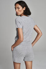 Organic cashmere fine knit short sleeve sweater image number 3