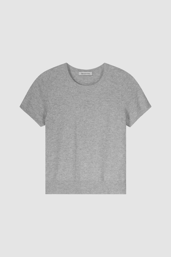 Organic cashmere fine knit T-shirt image number 3