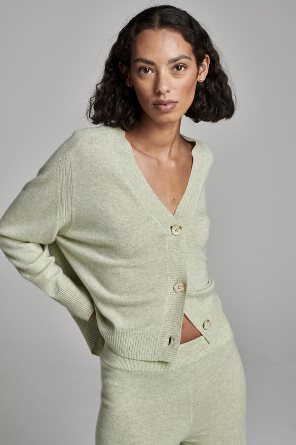 Cardigan ample à col en V en cachemire image number 1