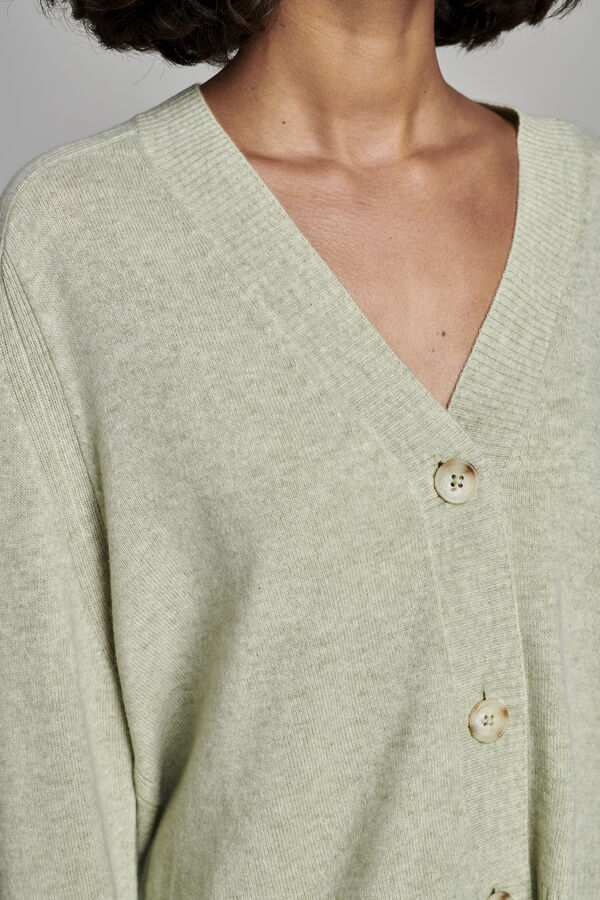 Cardigan ample à col en V en cachemire image number 6