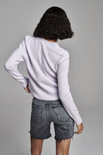 Loose fit cashmere V-neck sweater with ribbed details image number 3