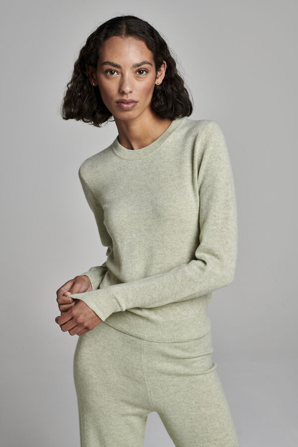 Casual cashmere trui met ronde hals image number 2