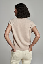 Gebreide cashmere top met diepe V-hals image number 2