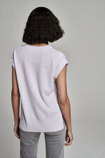 Sleeveless round neck cashmere sweater with side slits image number 2