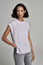 Sleeveless round neck cashmere sweater with side slits image number 5