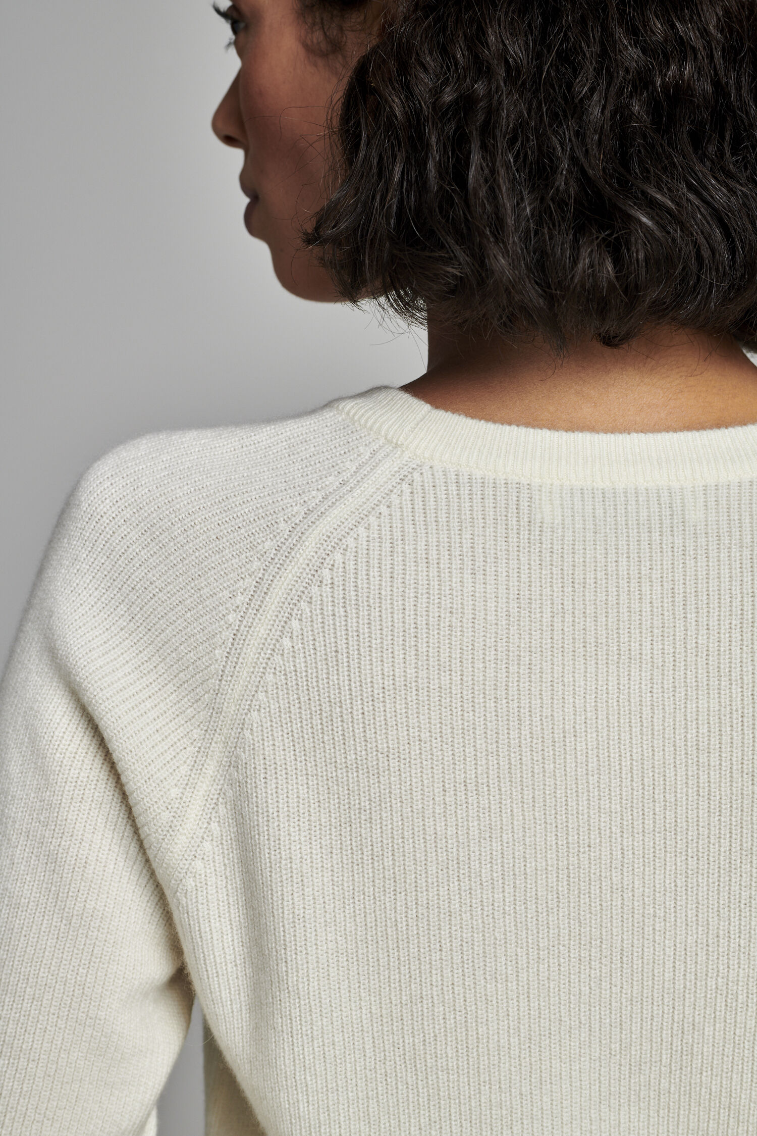 Cashmere rib knit short sleeve sweater | GoCashmere