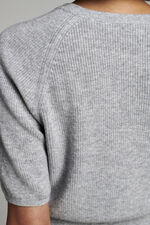 Kaschmir-T-Shirt mit Rippstrick  image number 3