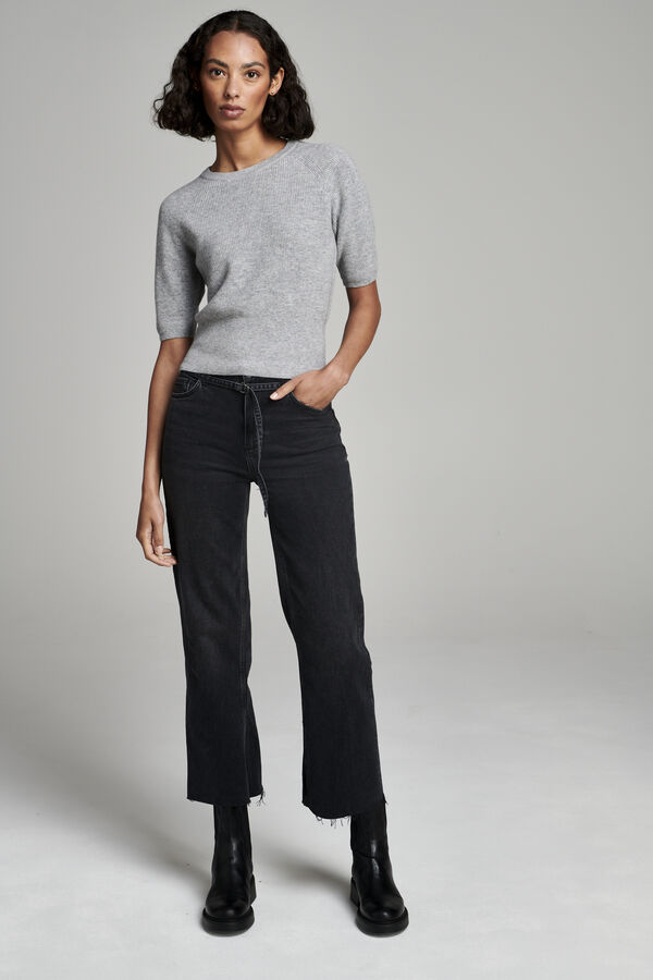 Geribd sweater met korte mouwen van cashmere image number 4