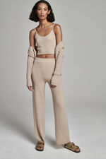 Knitted cashmere crop top with pointelle details image number 5