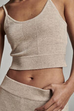 Knitted cashmere crop top with pointelle details image number 8