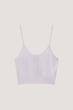 Knitted cashmere crop top with pointelle details image number 2