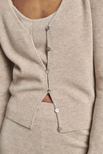 Fine rib knit cashmere V-neck cardigan image number 2