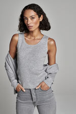 Cashmere rib knit tank top image number 0