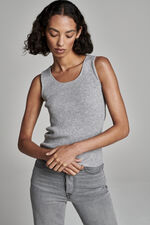 Cashmere rib knit tank top image number 3