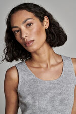 Cashmere rib knit tank top image number 5