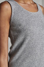 Cashmere rib knit tank top image number 6
