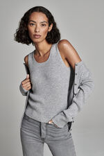 Cashmere rib knit tank top image number 7