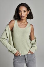 Cashmere rib knit tank top image number 0