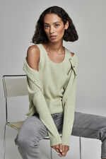 Cashmere rib knit tank top image number 4