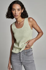 Cashmere rib knit tank top image number 5