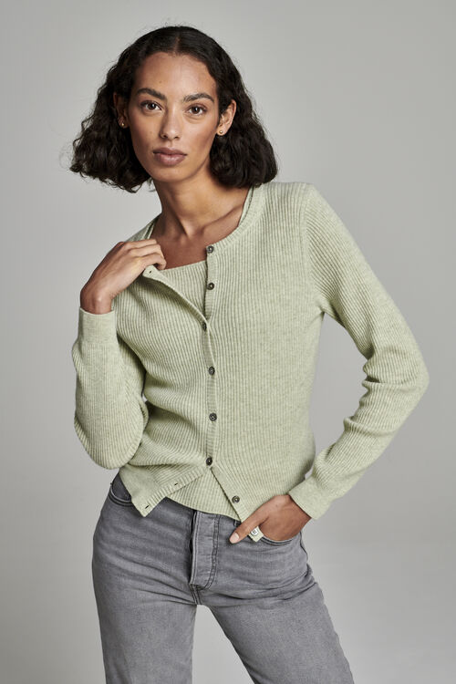  Fijn gebreid cashmere vest met ronde hals