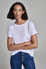 Linen T-shirt with side panel details image number 6