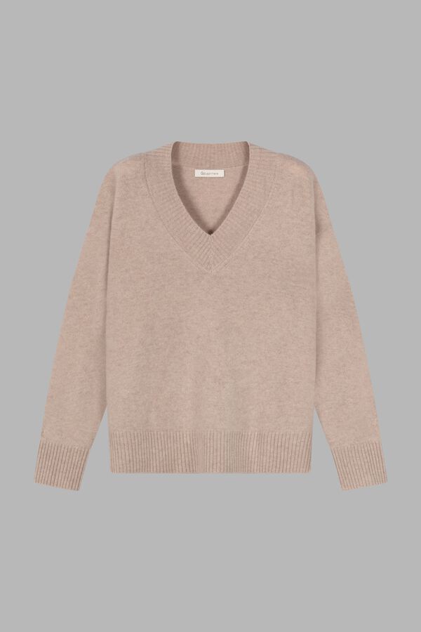 Kaschmir-Pullover mit tiefem V-Ausschnitt image number 2