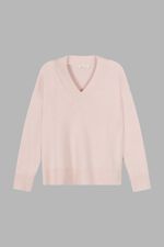 Diepe V-hals trui van biologisch cashmere image number 2
