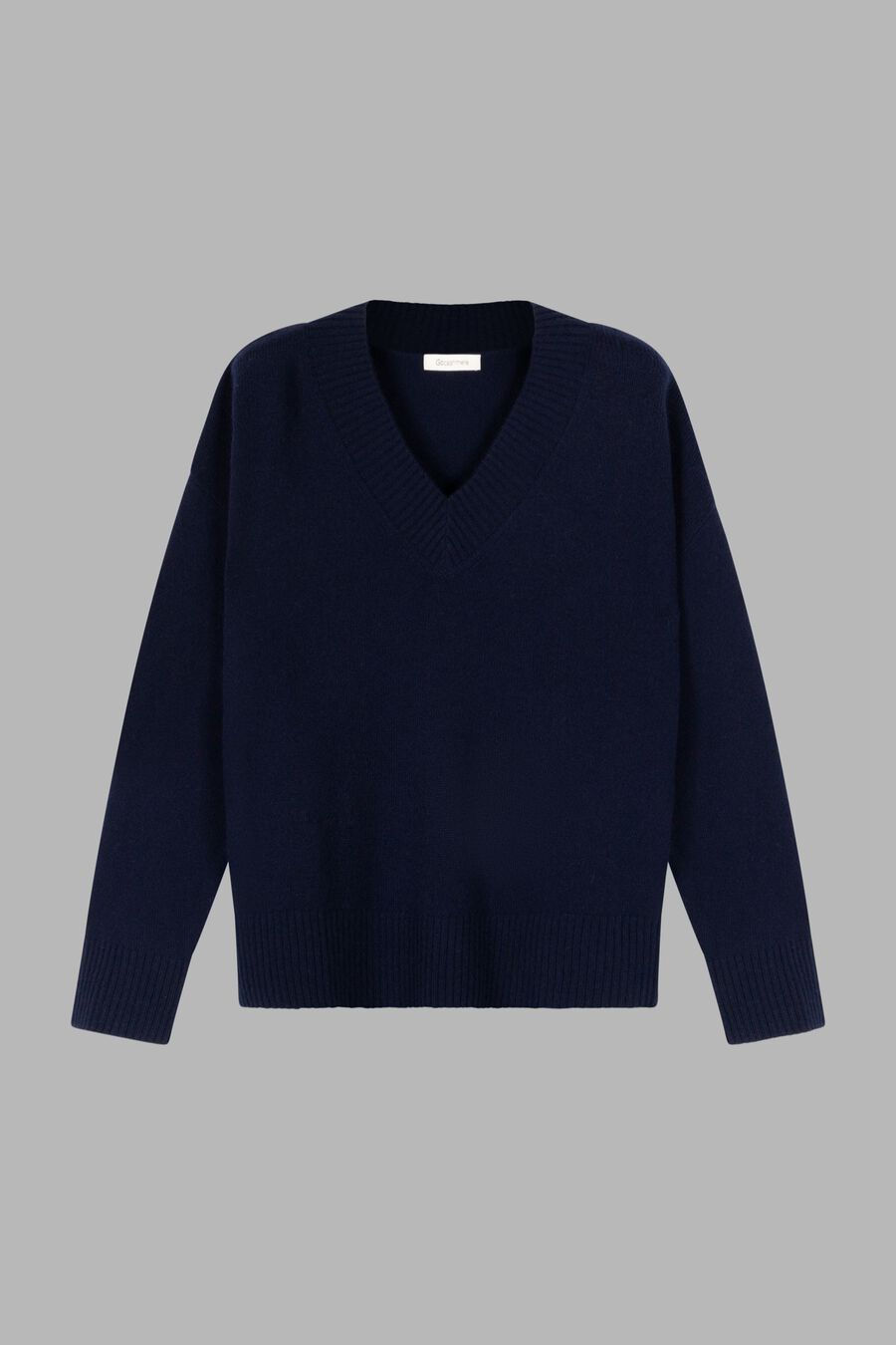 Deep V-neck organic cashmere sweater image number 0
