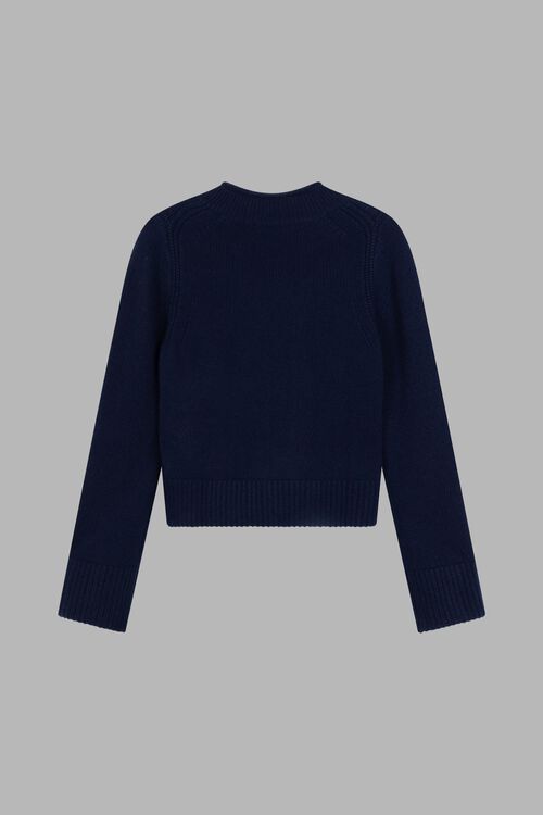 Chunky knit cashmere trui met hoge kraag