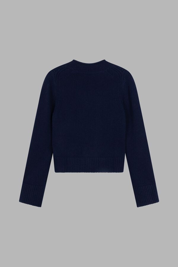 Chunky knit cashmere trui met hoge kraag