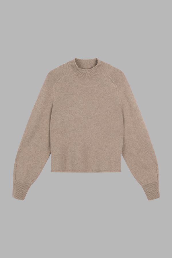 Pull en cachemire à manches bouffantes et col montant image number 2