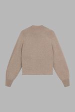Puff sleeve stand collar cashmere sweater image number 3