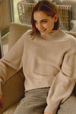 Puffärmel-Pullover mit Stehkragen aus Bio-Kaschmir image number 0