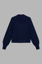 Puff sleeve stand collar cashmere sweater image number 1