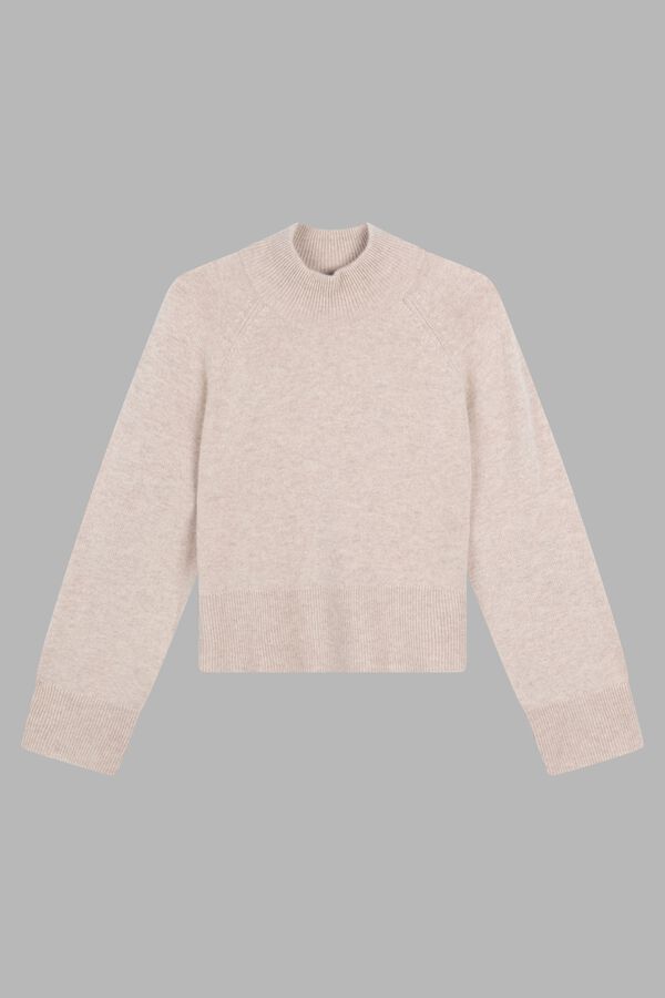 Cashmere trui met hoge kraag en wijde mouwen image number 2