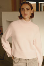 Wide sleeve stand collar cashmere sweater image number 0